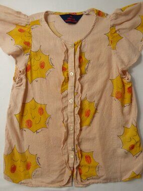 The Animals Observatory Sunshine Print Blouse, Size 10 Years